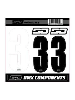 SD Front + 2 Side Plate Number Kit V3 White